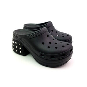 Crocs Siren Studded Clog Mens Sz 11 Womens Sz 13 Black Platform Clog Shoes
